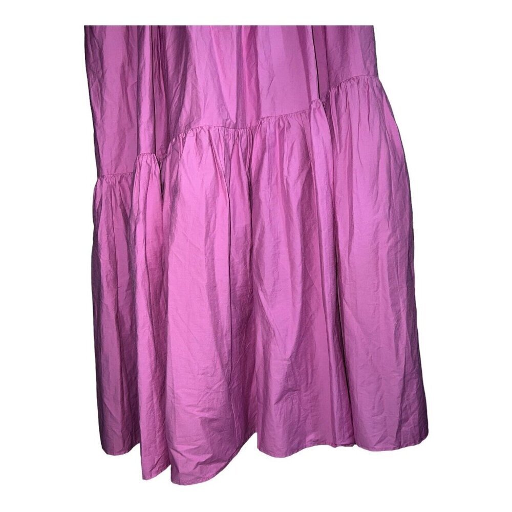 NWT MNG Mango ORGANIC COTTON Pink Sleeveless Parachute Maxi Dress Sz 8 - Picture 12 of 16